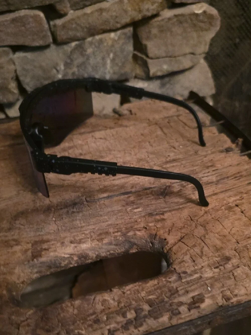 Pit Viper Rainbow Mirrored Visor Sunglasses with Black Frame